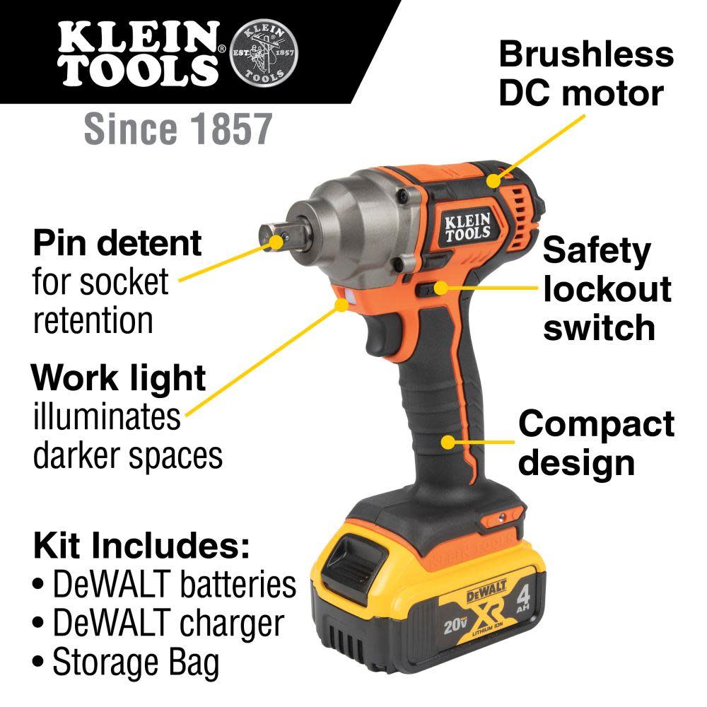 Klein Tools Compact Impact Wrench Kit - Flockneti