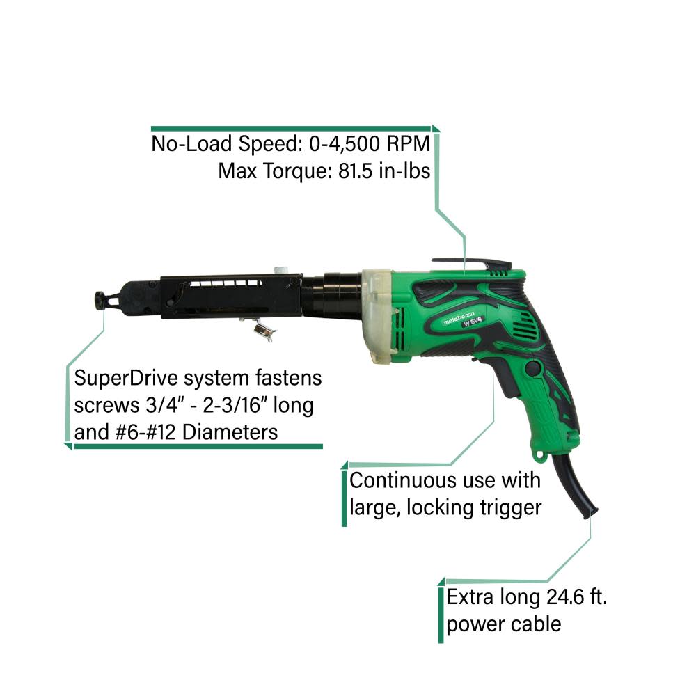 Metabo HPT SuperDrive Collated Screwdriver - Flockneti
