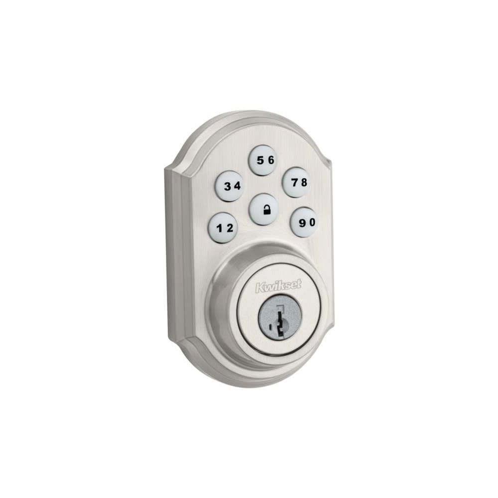 Kwikset Satin Nickel Keyless Entry Electronic Single Cylinder Deadbolt - Flockneti