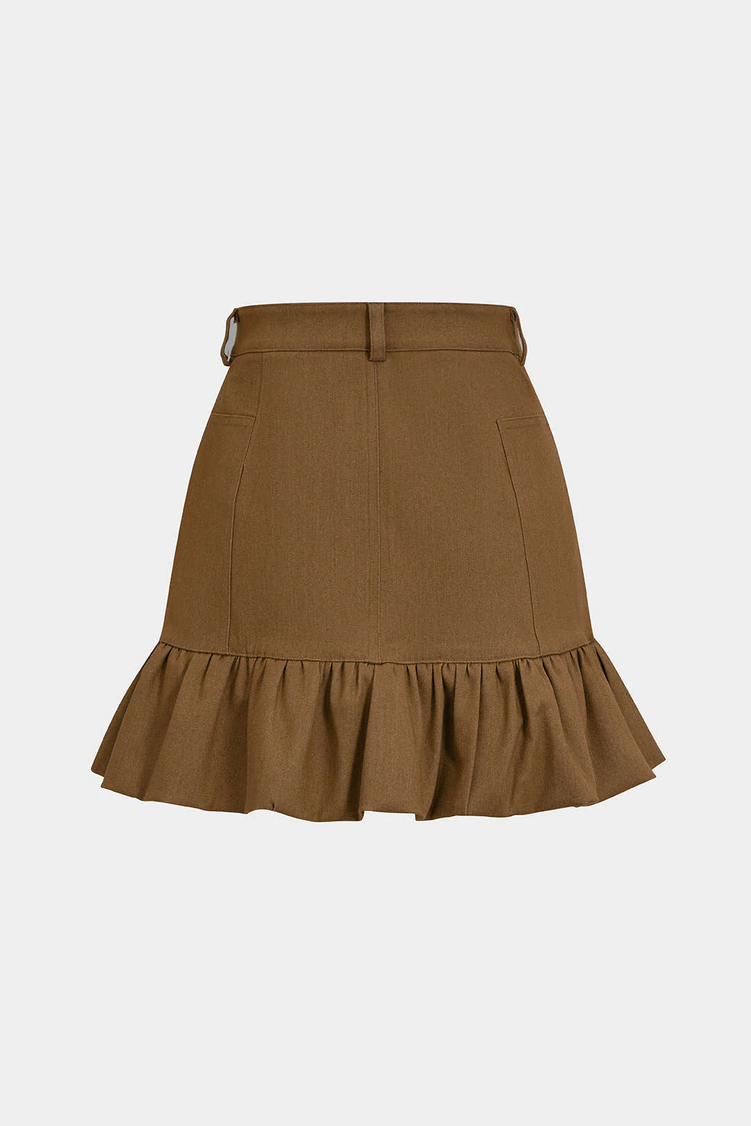 Denim High Waist Ruched Hem Skirt - Flockneti