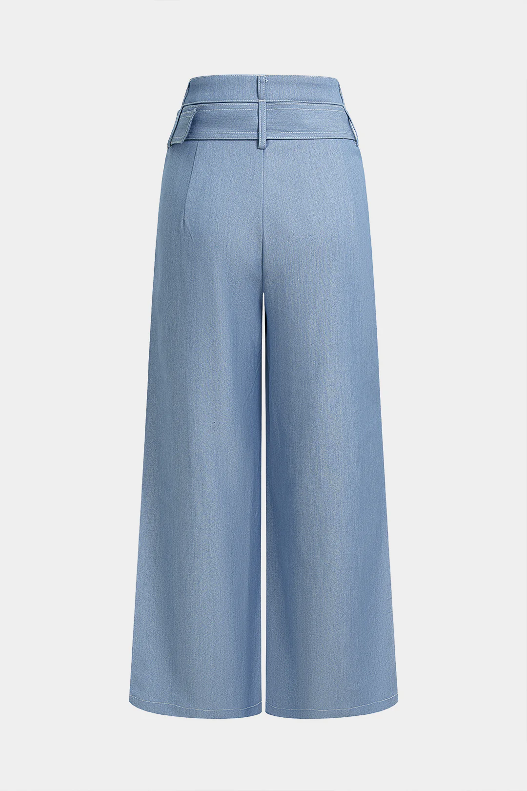 Belted Pocket High Waist Wide Leg Pants - Flockneti