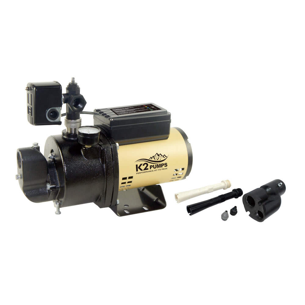 K2 Pumps Convertible Jet Pump 3/4 HP Cast Iron with LED Diagnostics Panel - Flockneti