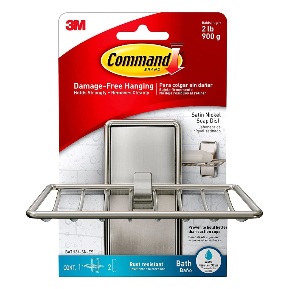 3M Command Bath Satin Nickel Soap Dish - Flockneti