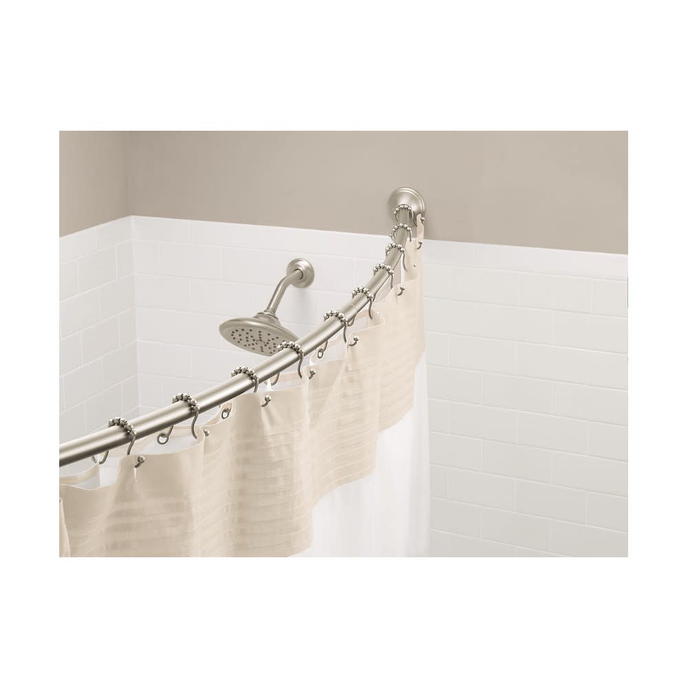 Moen Shower Rod Brushed Nickel 72″ Adjustable Curved - Flockneti
