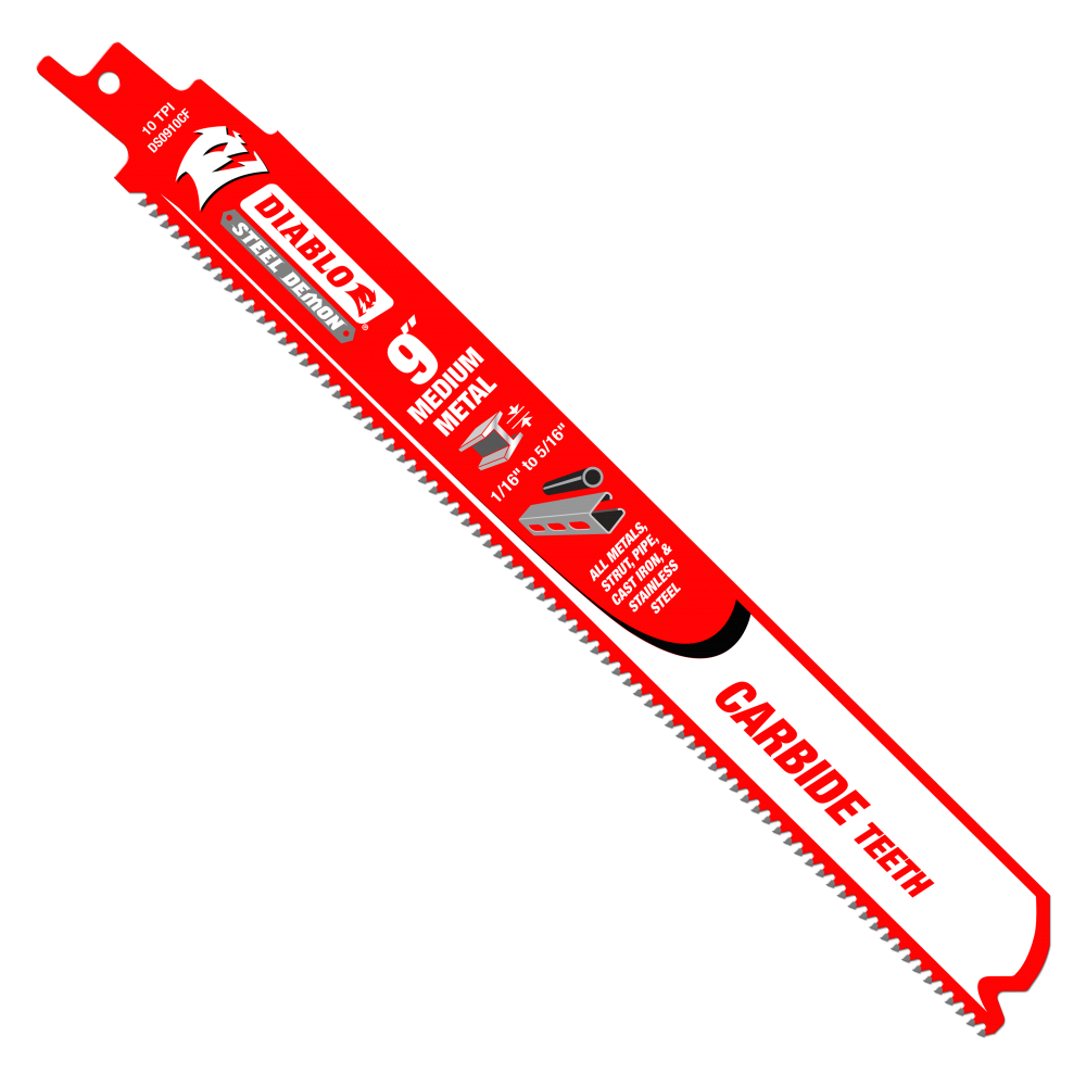 Diablo Tools 9″ Steel Demon Carbide Recip Blades for Medium Metal Cutting - Flockneti