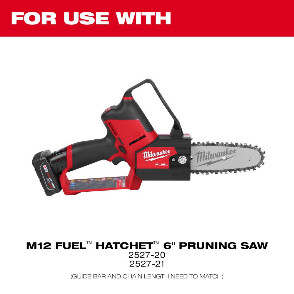 Milwaukee 6″ Saw Chain for the M12 FUEL HATCHET 6″ Pruning Saw - Flockneti