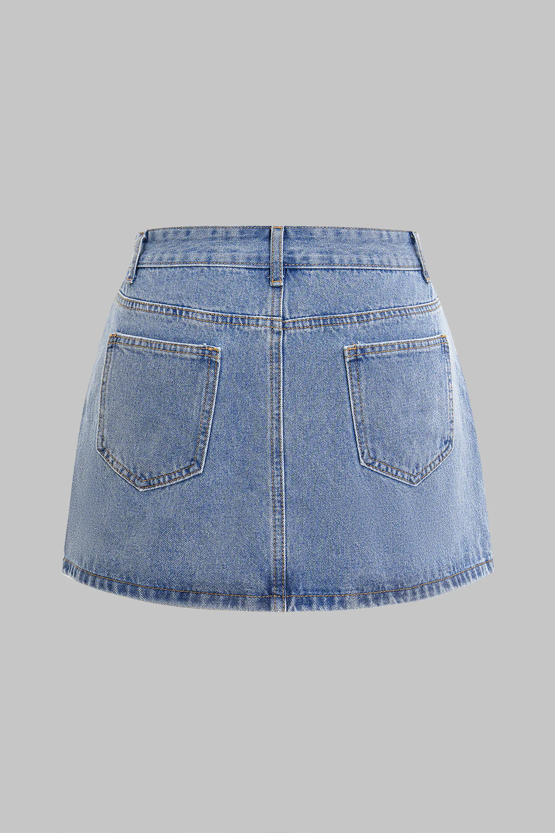Denim Asymmetrical Patchwork Skirt - Flockneti