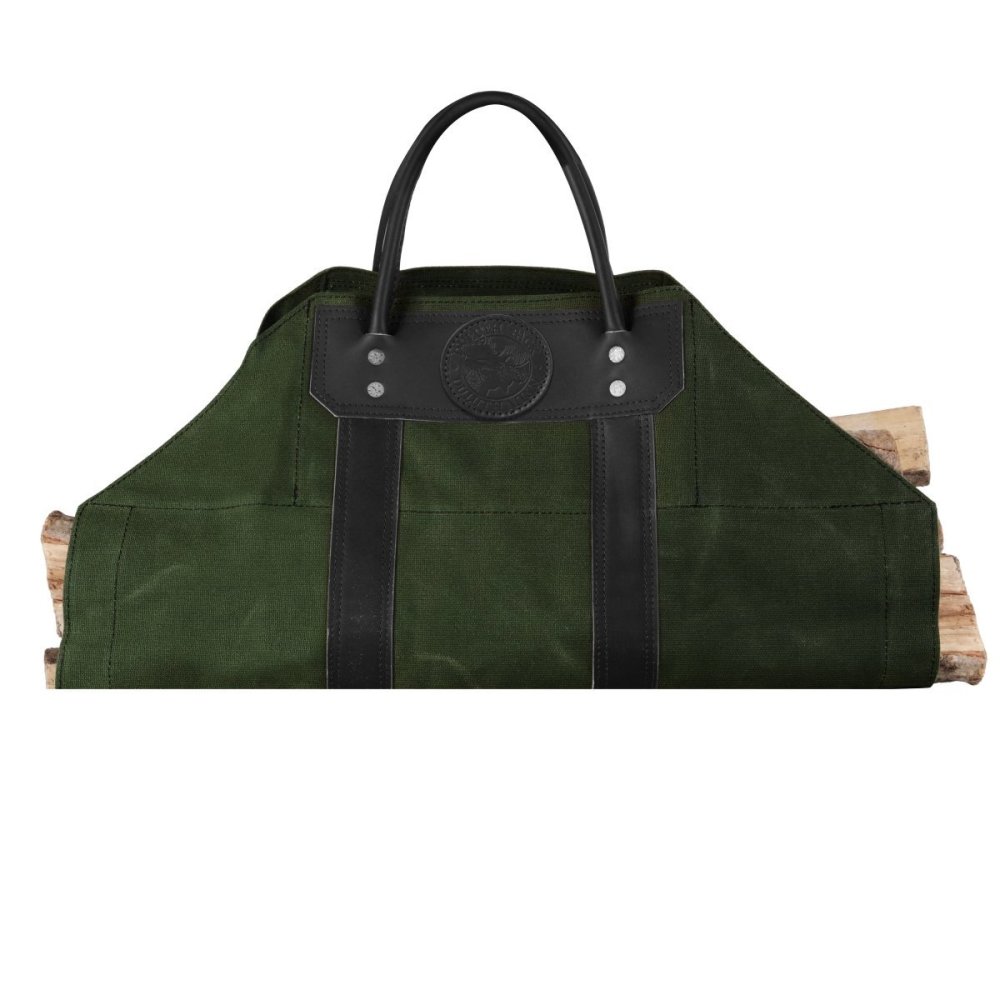 Duluth Pack Wax Olive Drab Canvas Log Carrier - Flockneti