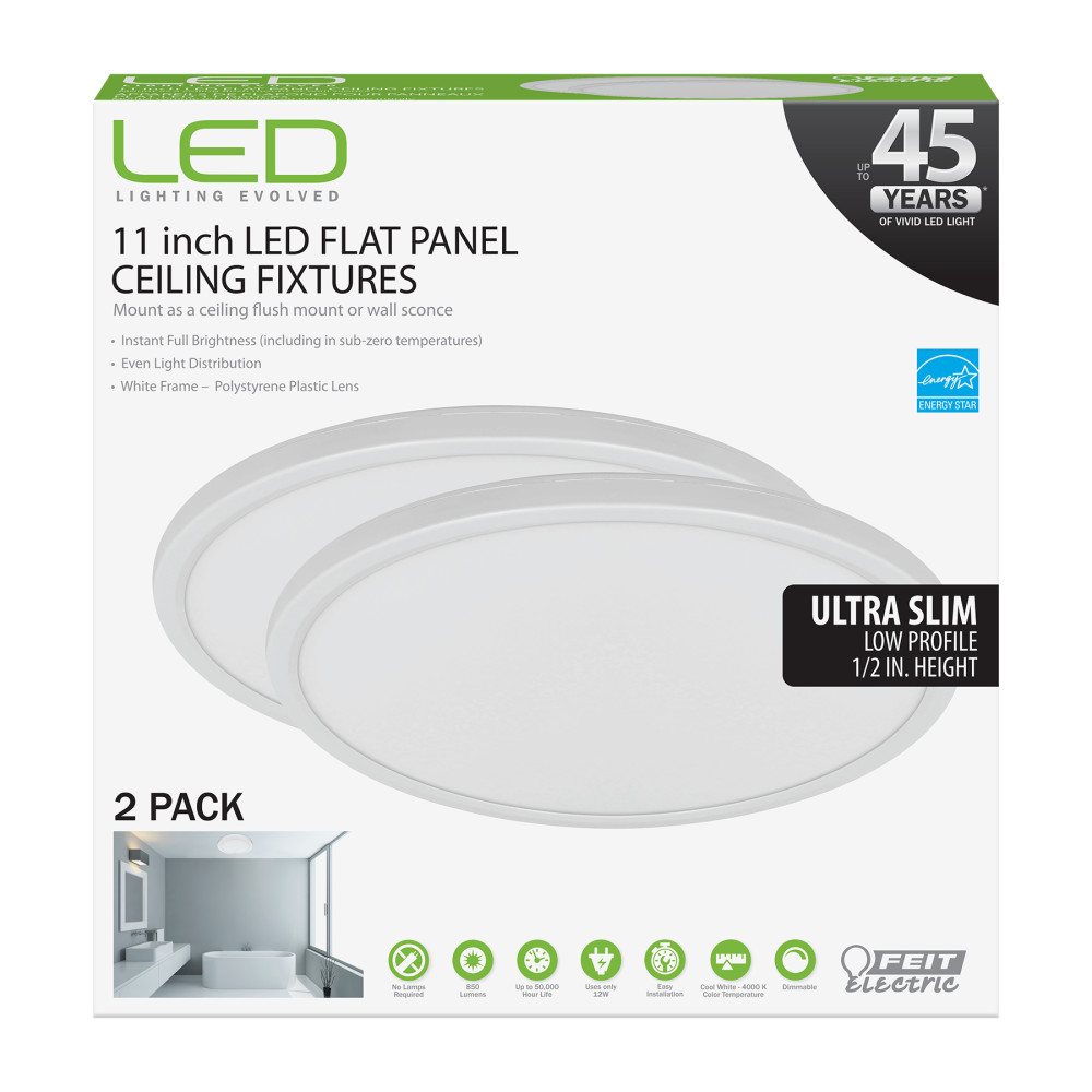 Feit Electric 11″ 12W Round Edgelit LED Flat Panel Fixture - Flockneti