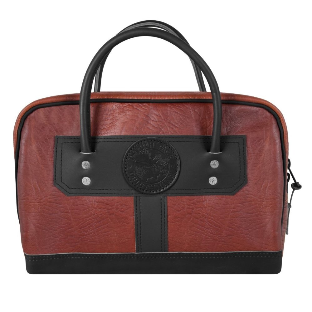 Duluth Pack 18 Liter Capacity Black Trim Bison Leather Doctor’s Weekend Bag - Flockneti