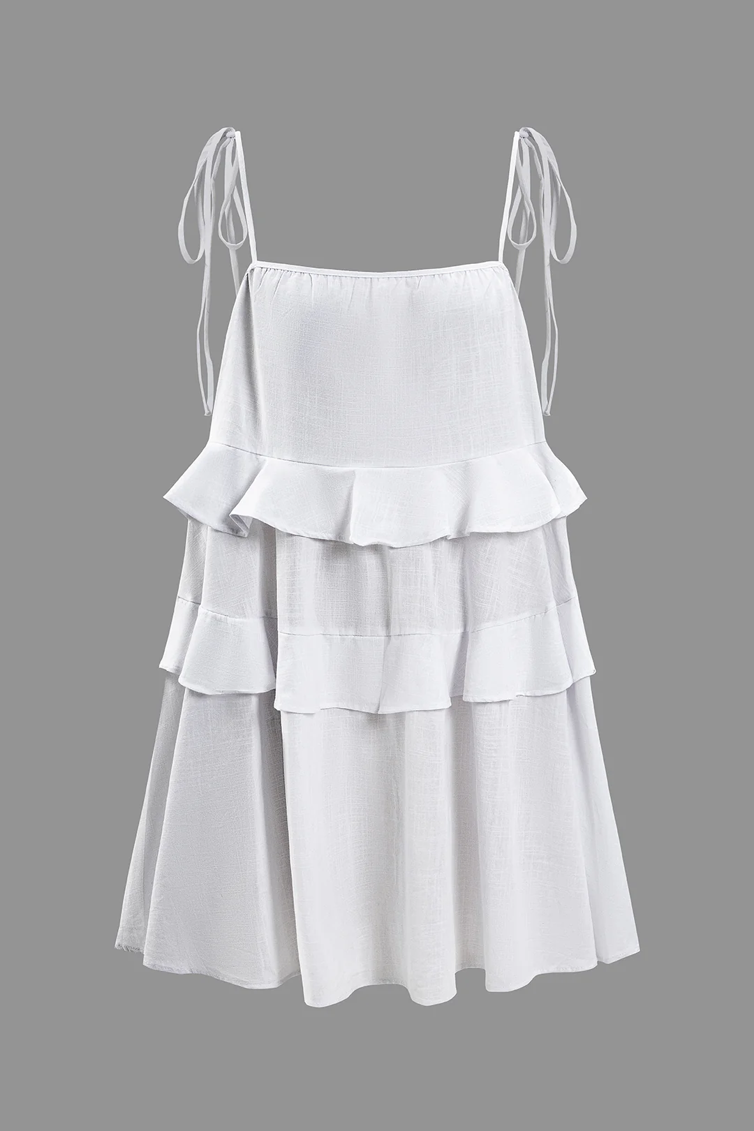 Ruffle Tie-Up Sleeveless Mini Dress - Flockneti
