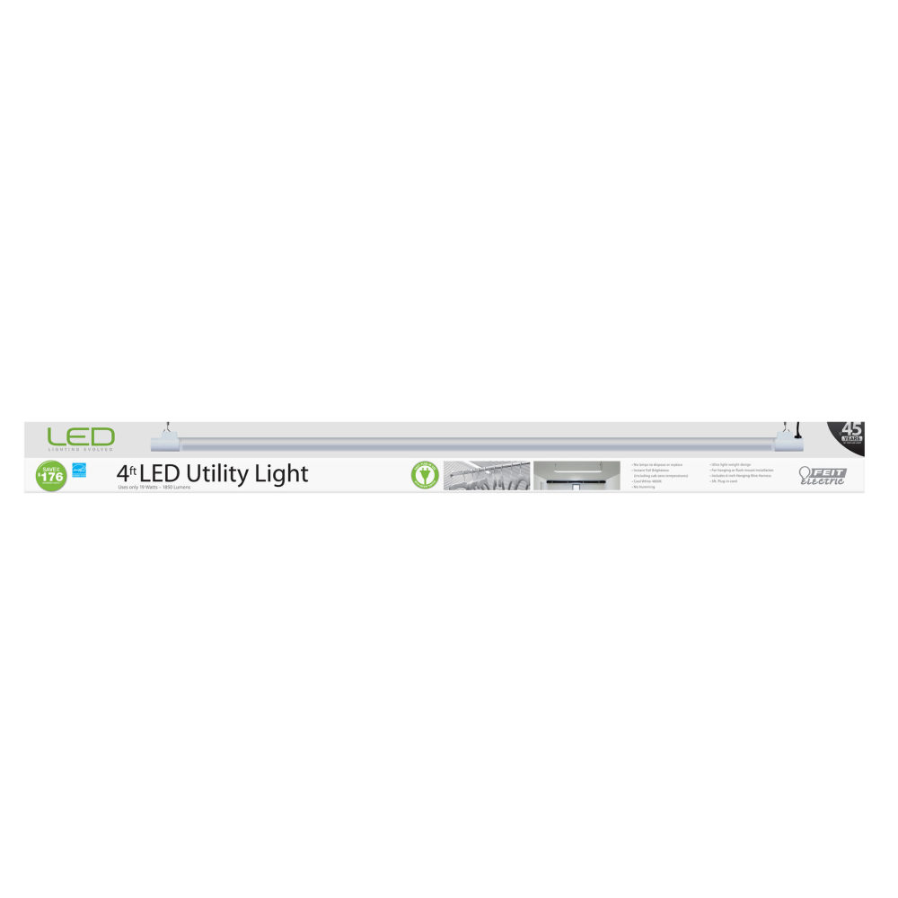 Feit Electric 120V 19W 4′ 1850 Lumens Single LED Utility Light - Flockneti