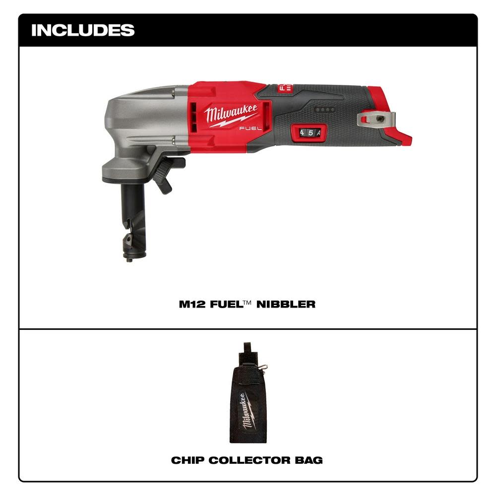 Milwaukee M12 FUEL Nibbler 16 Gauge with Battery Bundle - Flockneti