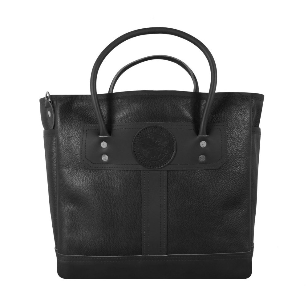 Duluth Pack 24 Liter Capacity Black Pebbled Leather Sportsman’s Tote - Flockneti