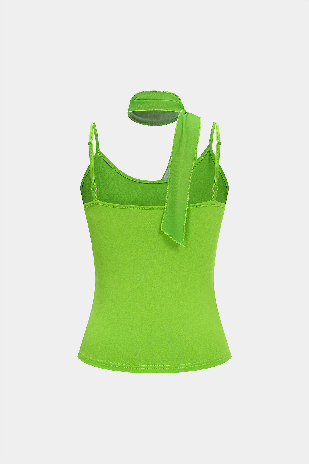 Artistic Print Draped Cowl Neck Asymmetrical Cami Top - Flockneti