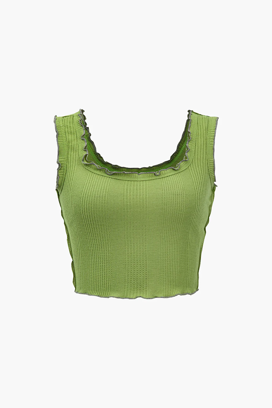 Solid Scallop Edge Tank Top - Flockneti