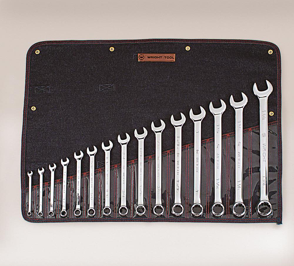 Wright Tool 15 pc. Full Polish Combination Wrench Set - Flockneti