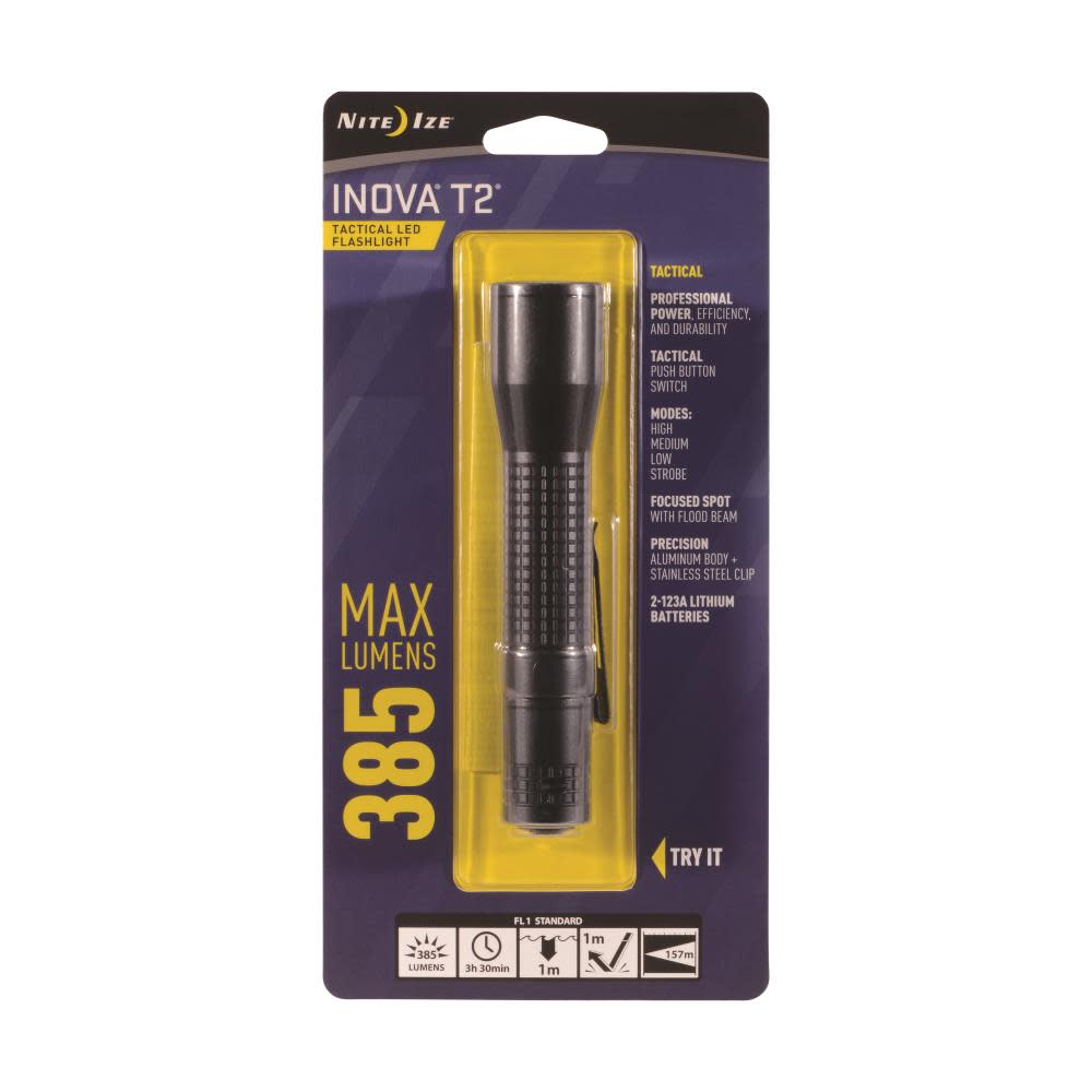 Nite Ize Inova T2 Tactical LED Flashlight – Black – T2D-01-R7 - Flockneti