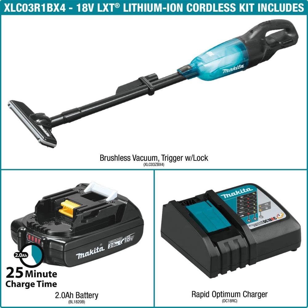 Makita 18V LXT Compact Vacuum Kit Trigger with Lock - Flockneti