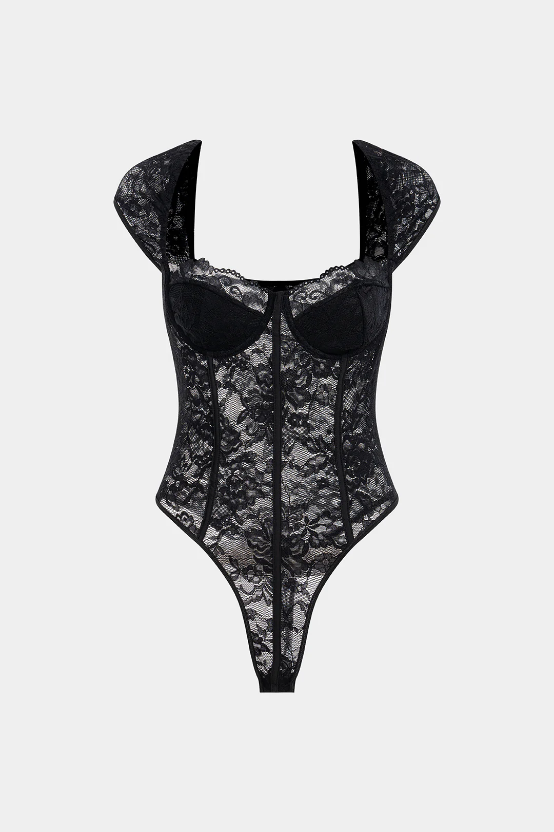 Lace Corset Sleeveless Bodysuit - Flockneti
