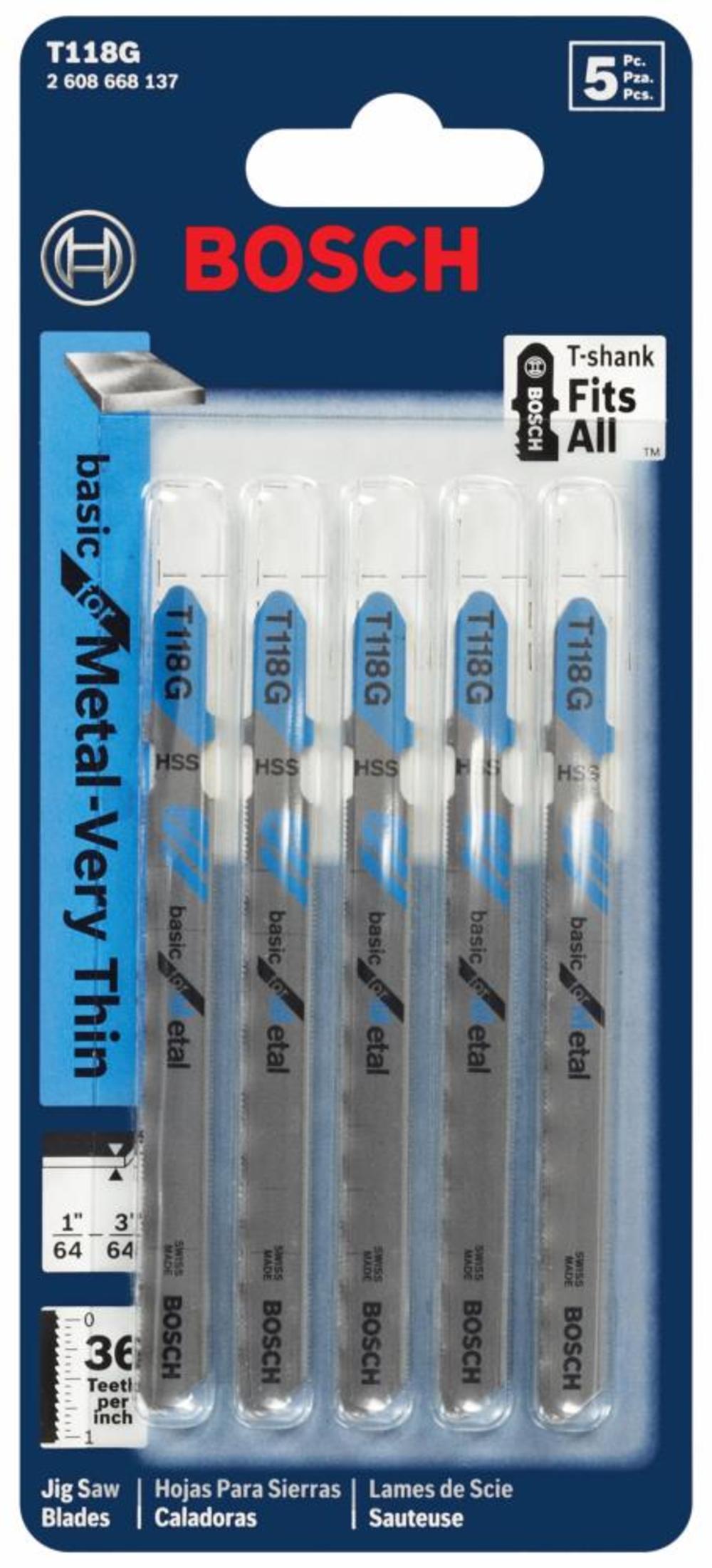 Bosch 5 pc. 3-5/8 In. 36 TPI Basic for Metal T-Shank Jig Saw Blades - Flockneti