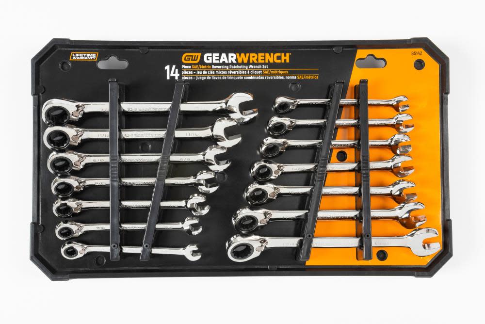 GEARWRENCH Ratcheting Combination SAE/Metric Wrench Set 14pc - Flockneti