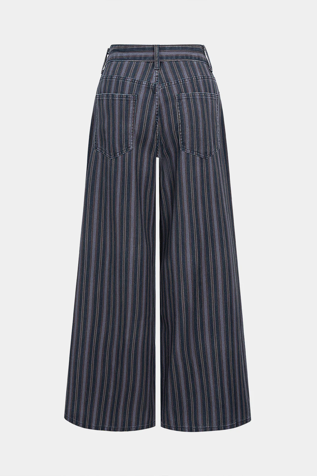 Color Block Stripes Print High Waist Jeans - Flockneti