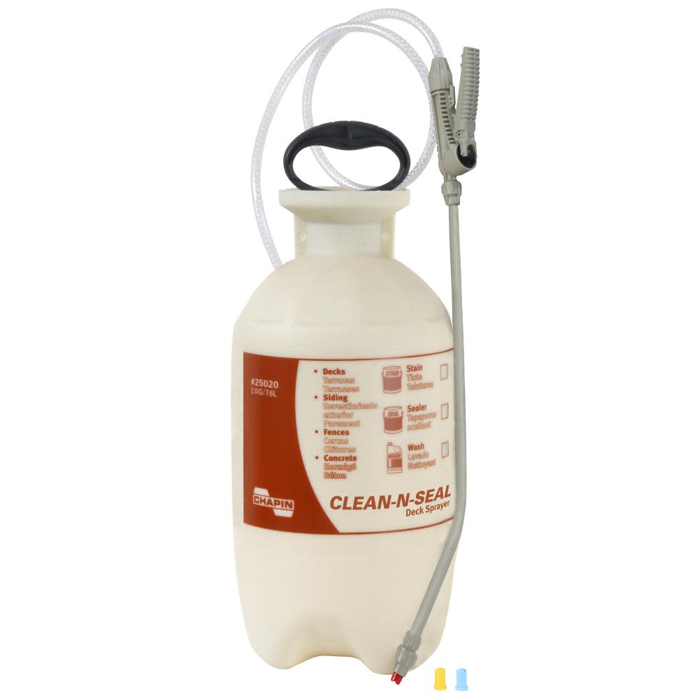 Chapin Mfg 25020 2 Gallon Clean ‘N Seal Poly Deck Sprayer for Deck Cleaners and Transparent Stains and Sealers - Flockneti