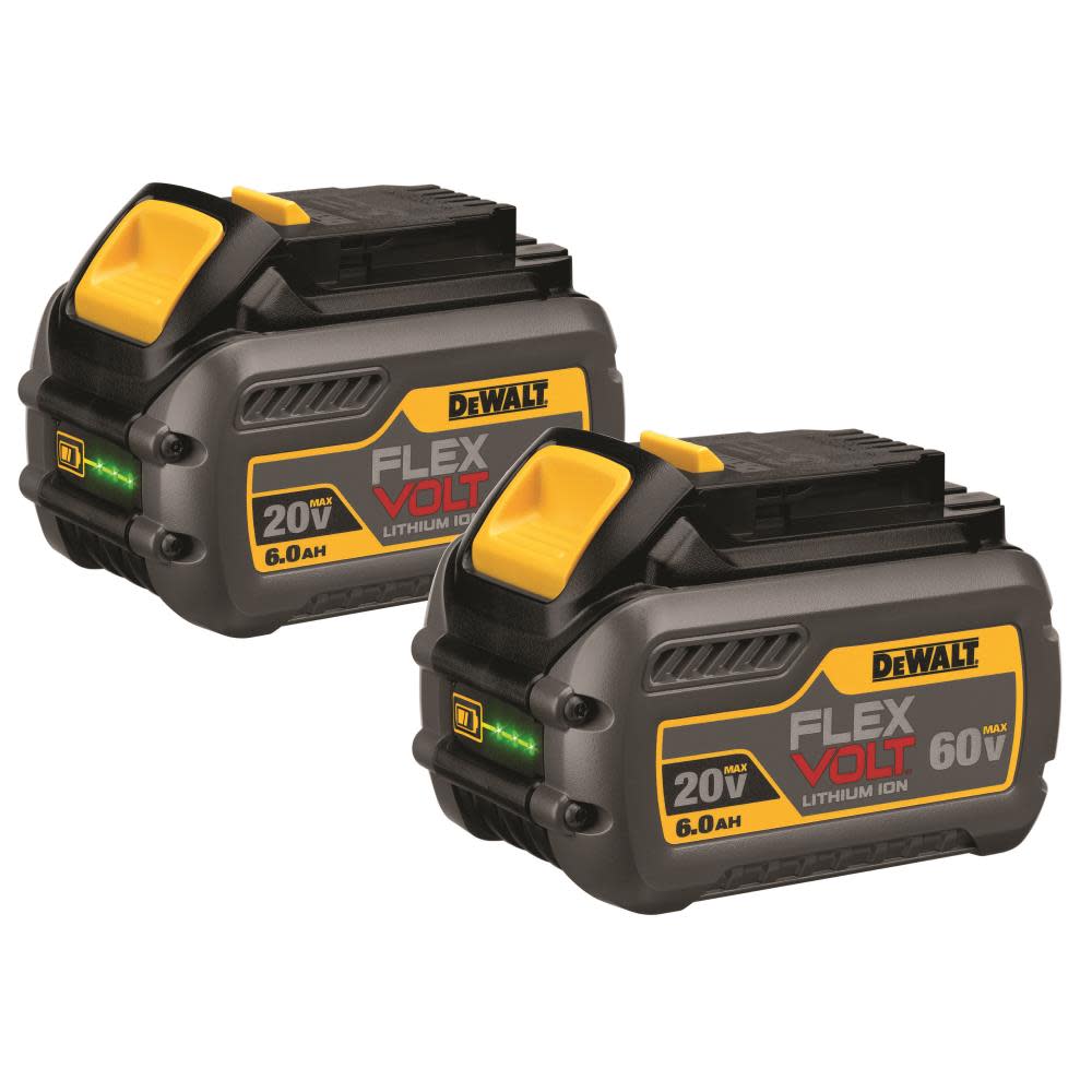 DEWALT 20V/60V MAX* FLEXVOLT 6.0 Ah Battery 2 pack - Flockneti