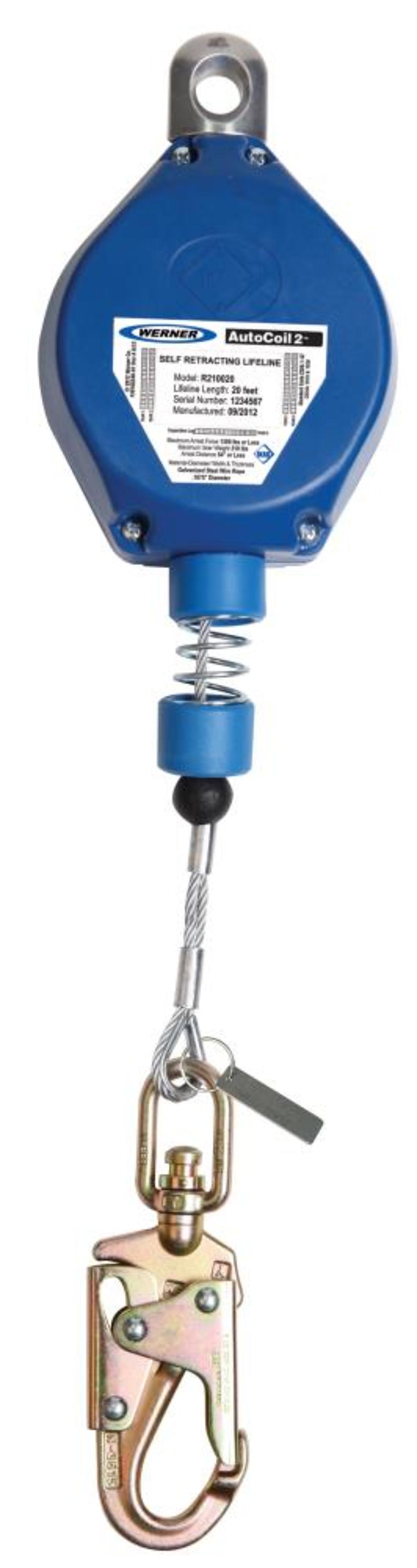 Werner AutoCoil 2 20ft Steel Cable Self-Retracting Lifeline - Flockneti
