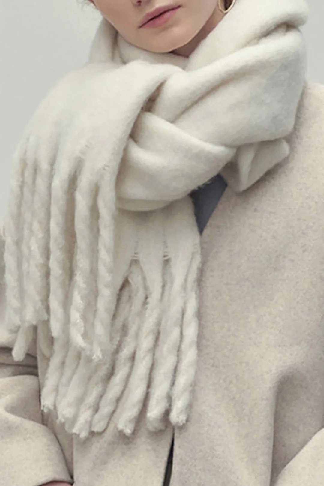 Imitation Cashmere Fringe Scarf - Flockneti