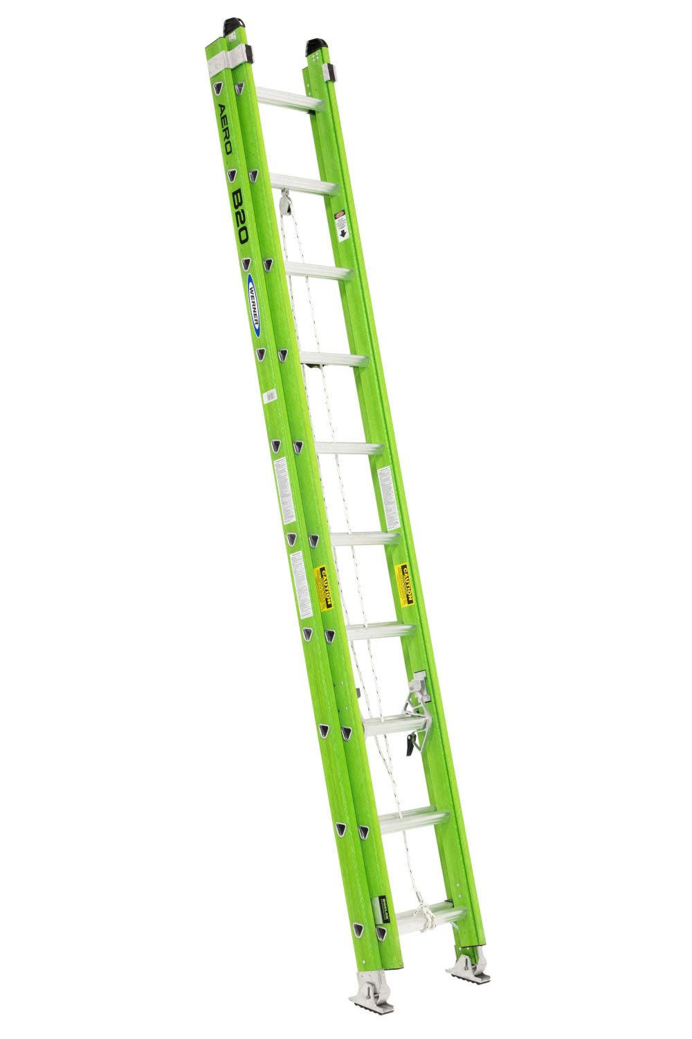 Werner AERO Extension Ladder 20′ TYPE IAA Fiberglass Box Rail/Tri Rung - Flockneti