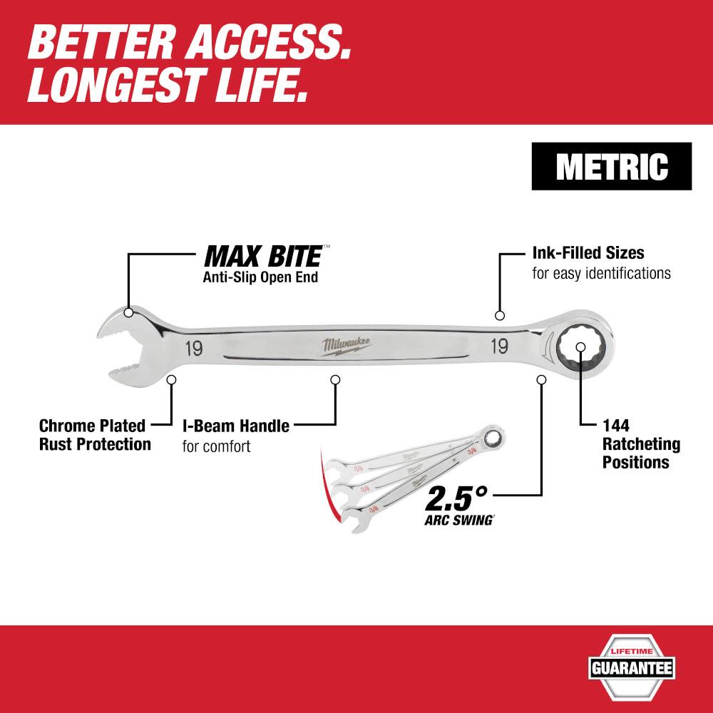 Milwaukee 30MM Ratcheting Combination Wrench - Flockneti