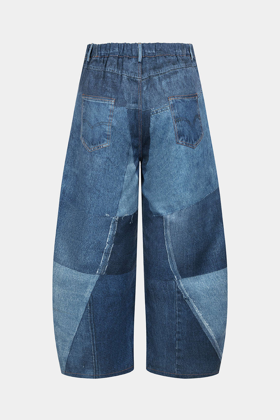 Plus Size Abstract Print Pocket Zipper Jeans - Flockneti