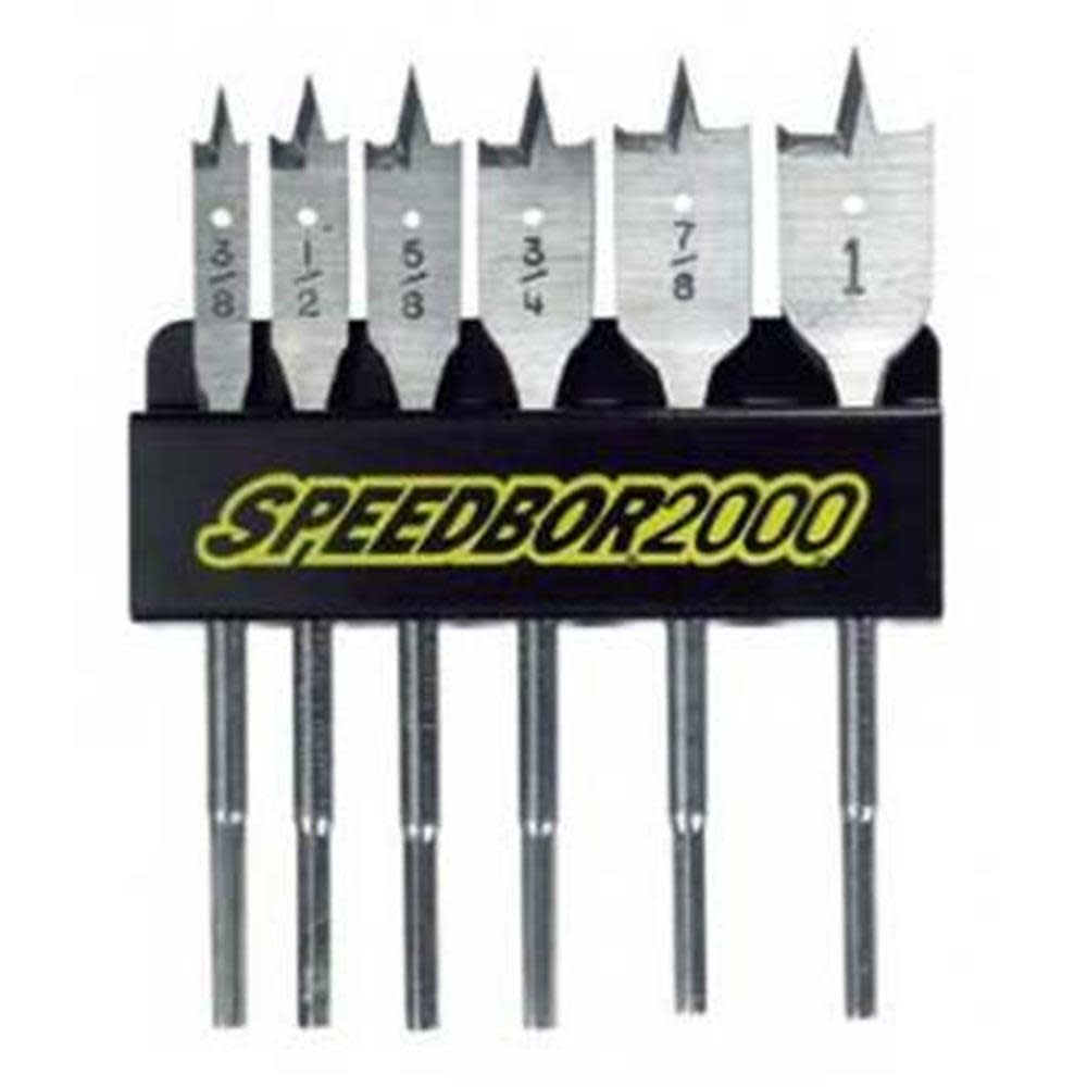 Irwin 6 Pc. Spade Bit Set with Workshop Rack - Flockneti