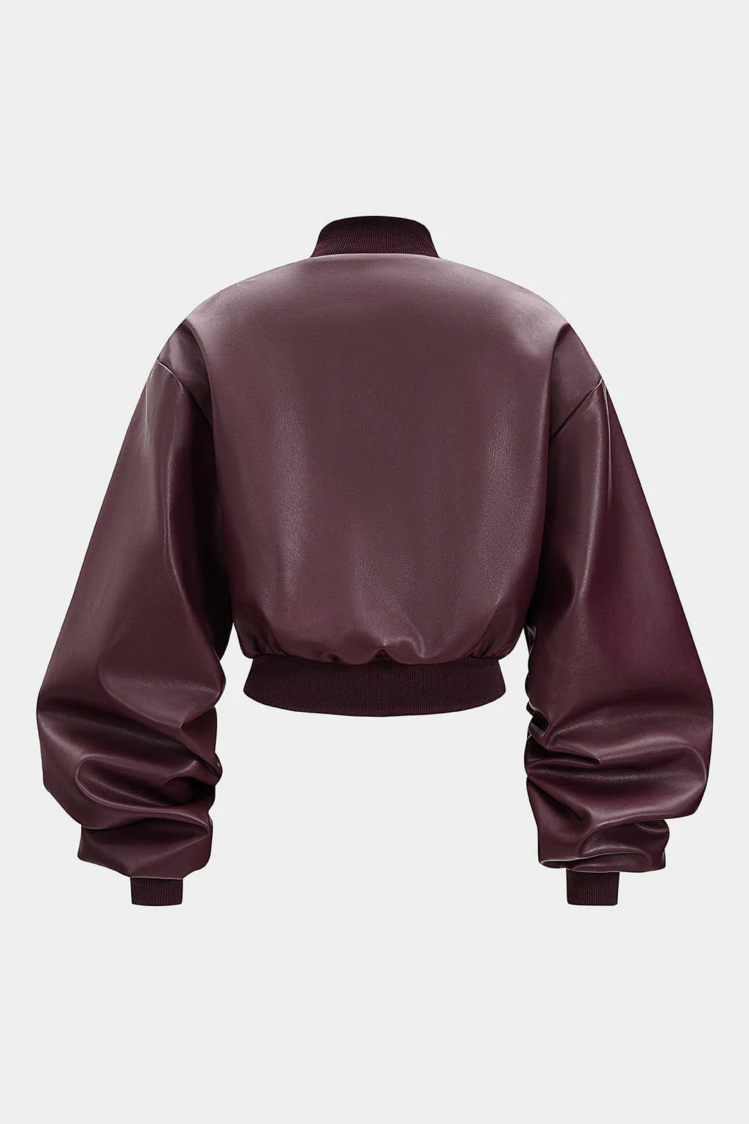 Faux Leather Patchwork Ribbed Jacket - Flockneti