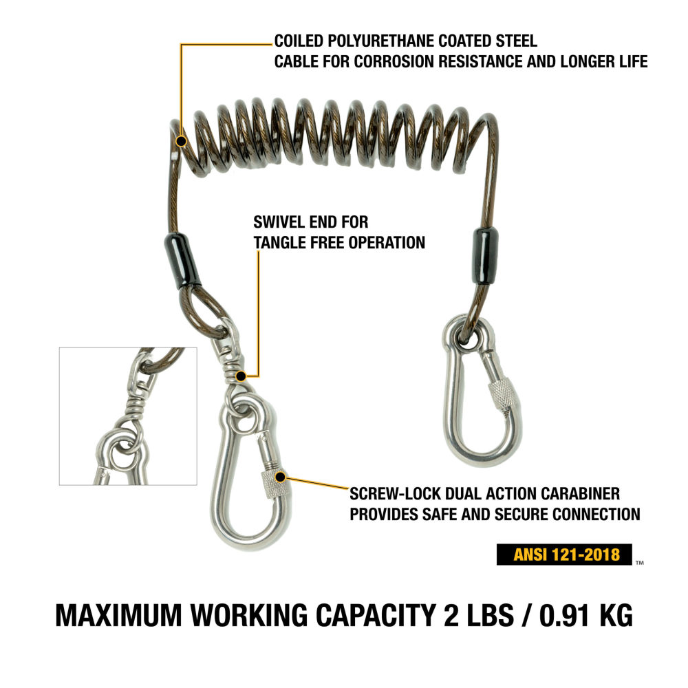 DEWALT Coiled Tool Lanyard 2lb - Flockneti