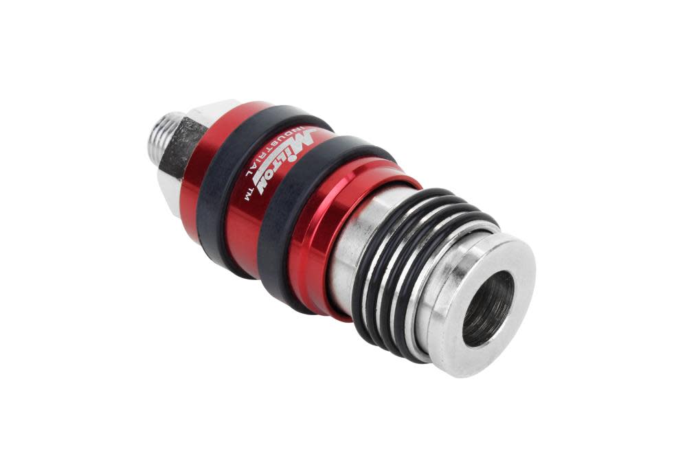 Milton 2 In ONE Universal Safety Exhaust Coupler  1/4″ MNPT x 3/8″ Body Flow - Flockneti