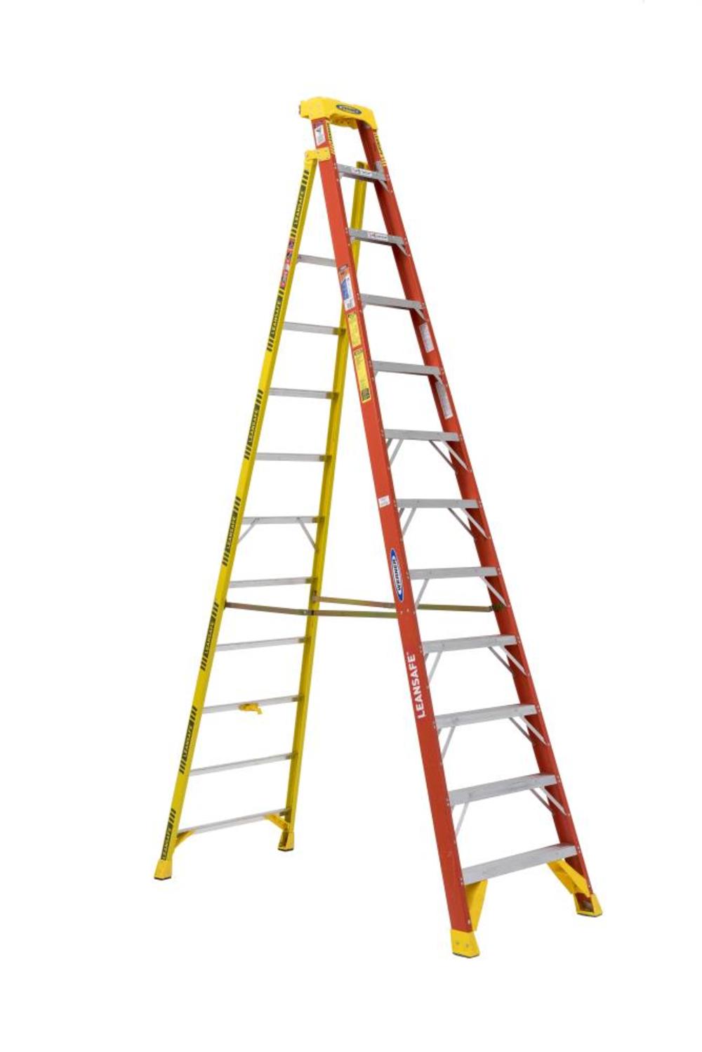 Werner 12Ft LEANSAFE Type IA Fiberglass Leaning Ladder - Flockneti
