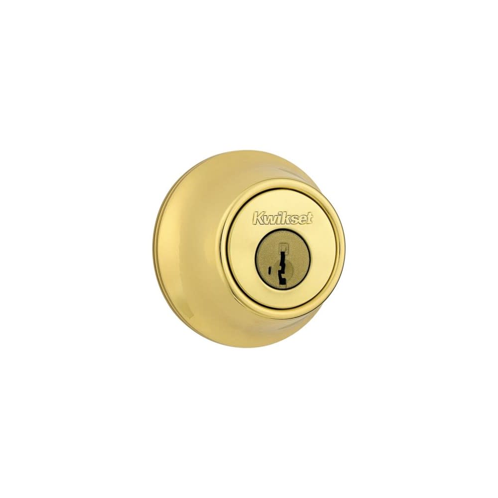 Kwikset SmartKey Door Deadbolt Polished Brass Single Cylinder - Flockneti