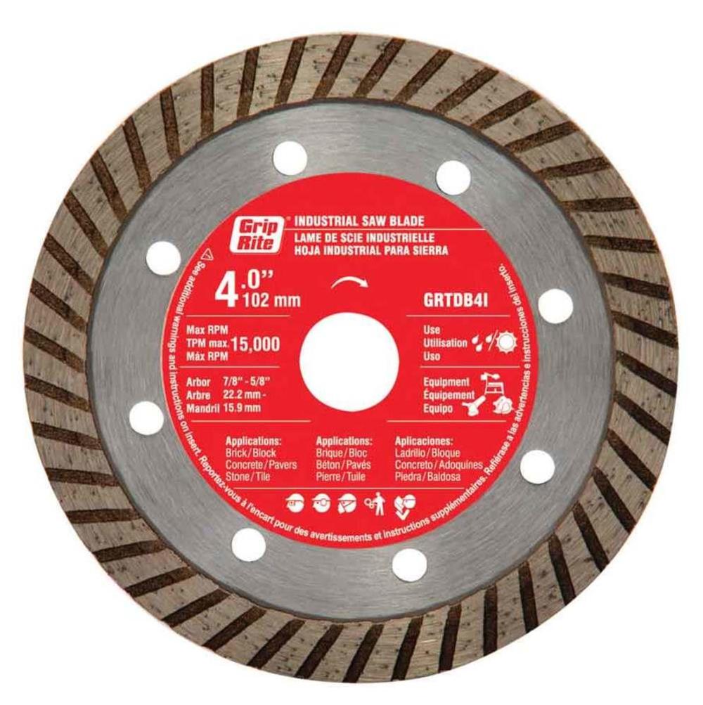 Grip Rite 4-in Wet or Dry Turbo Diamond Circular Saw Blade - Flockneti