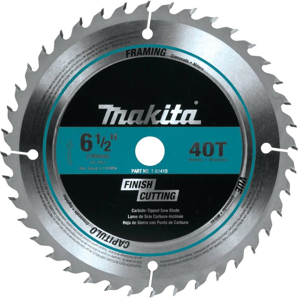 Makita 6-1/2 in. 40T Carbide-Tipped Circular Saw Blade - Flockneti