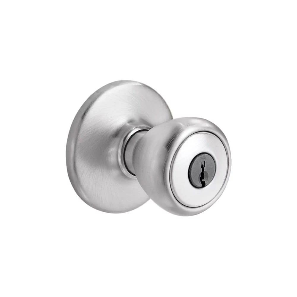 Kwikset Satin Chrome Security Keyed Entry Exterior Tylo Lockset Knob - Flockneti