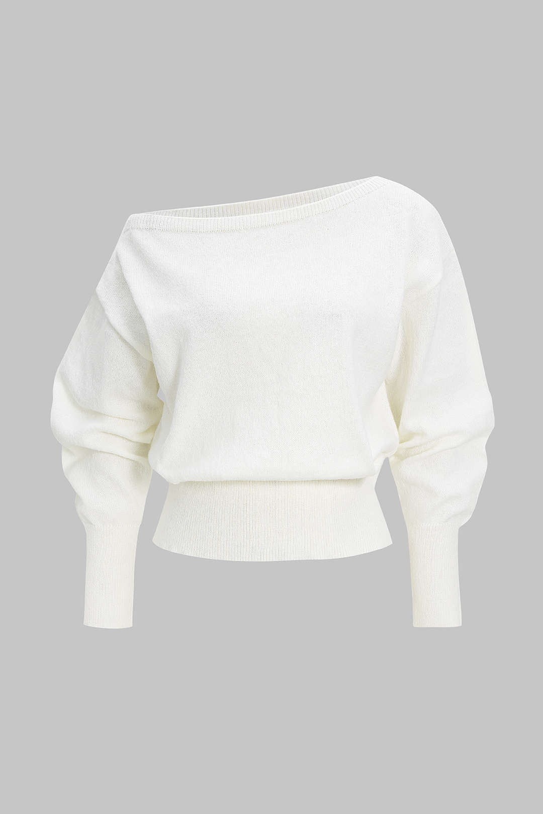 Knit Asymmetrical Long-Sleeve Top - Flockneti