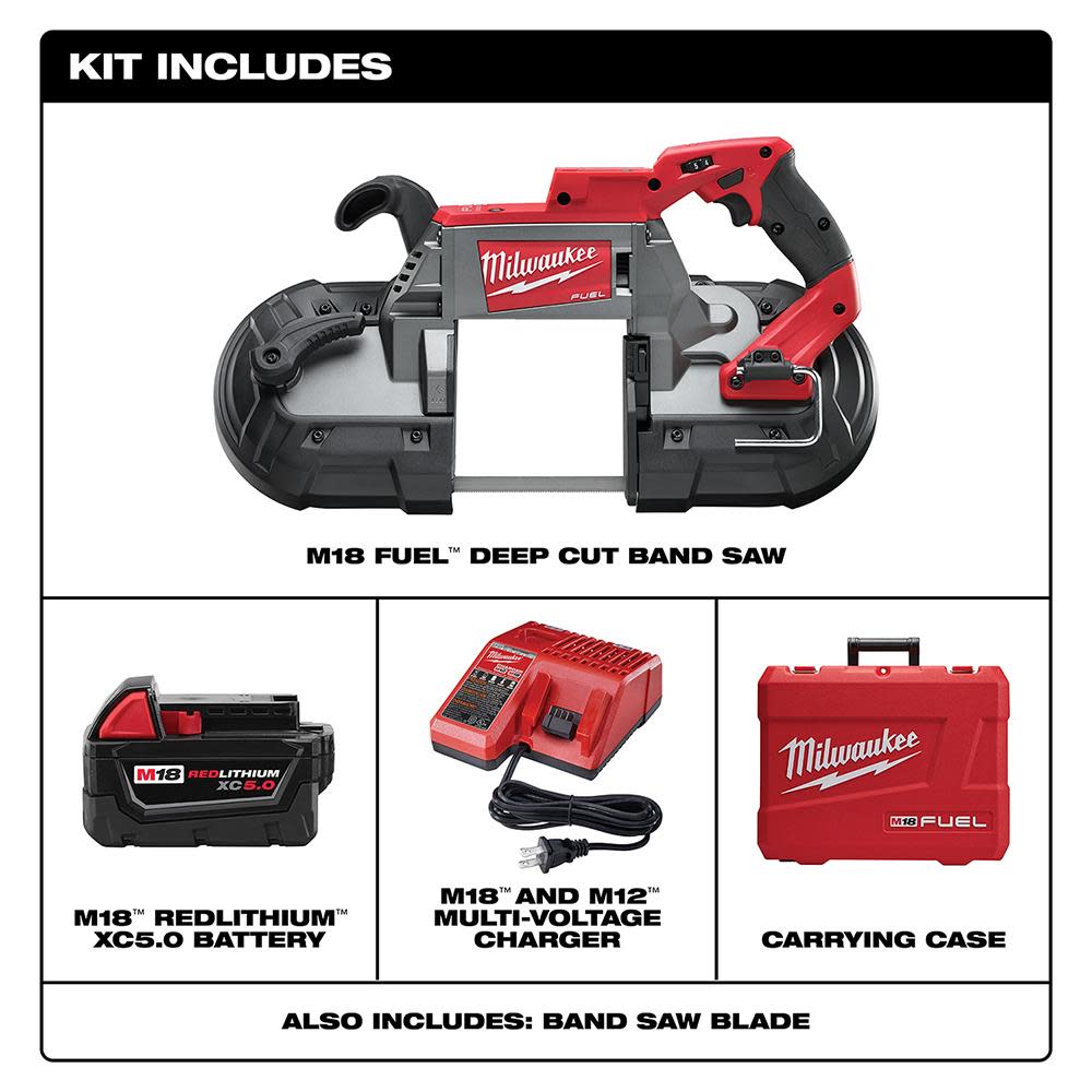 Milwaukee M18 FUEL Deep Cut Band Saw – 1 Battery Kit - Flockneti