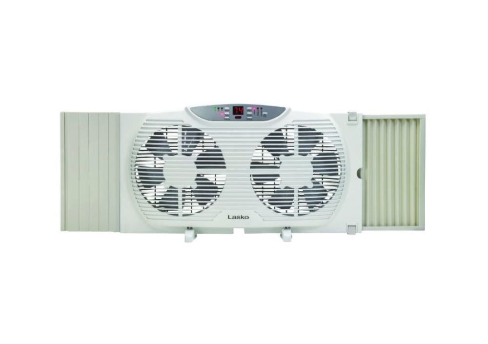 Lasko Twin Window Fan 10.23″ H X 9″ D 3 Speed Electronically Reversible - Flockneti