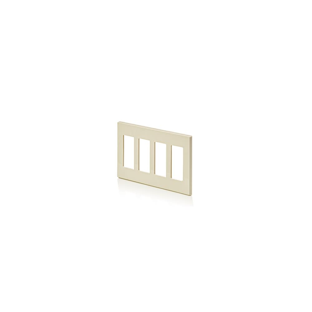 Leviton 4 Gang Decora Plus Light Almond Screwless Wallplate - Flockneti