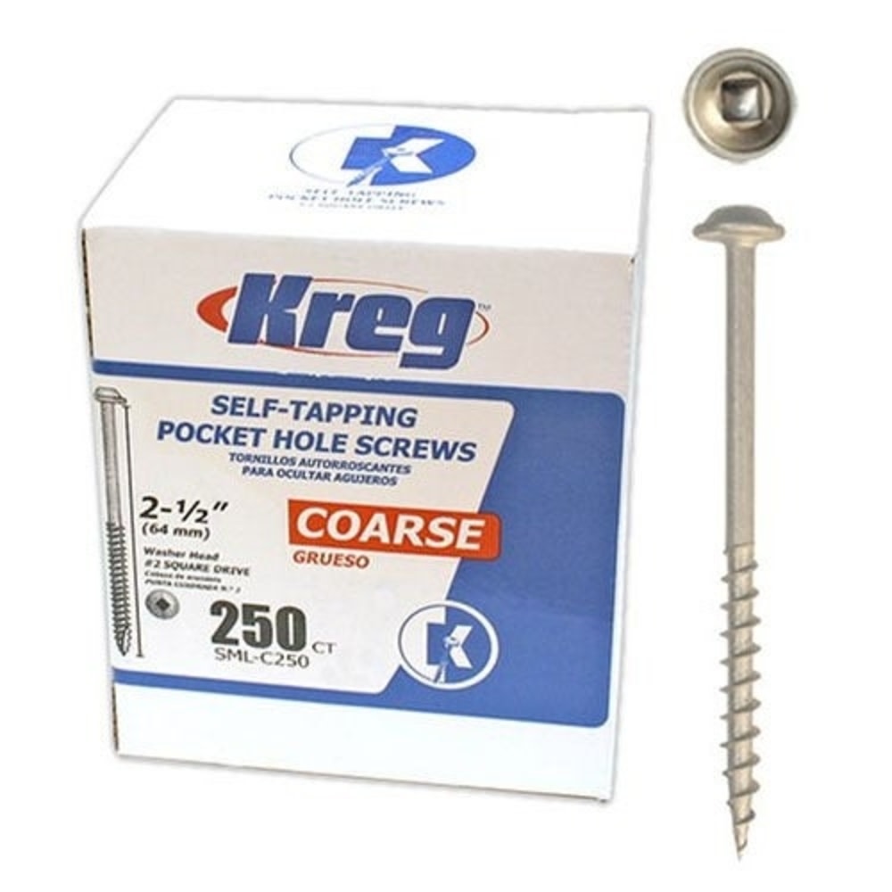 Kreg Pocket Screws – 2-1/2″ #8 Coarse Washer-Head 250ct. - Flockneti