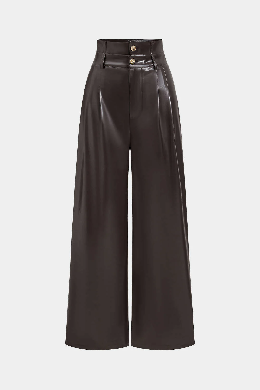 Faux Leather High Waist Trousers - Flockneti