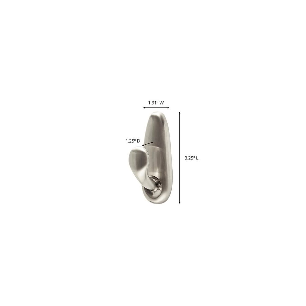 3M Medium Forever Classic Brushed Nickel Metallic Hook - Flockneti